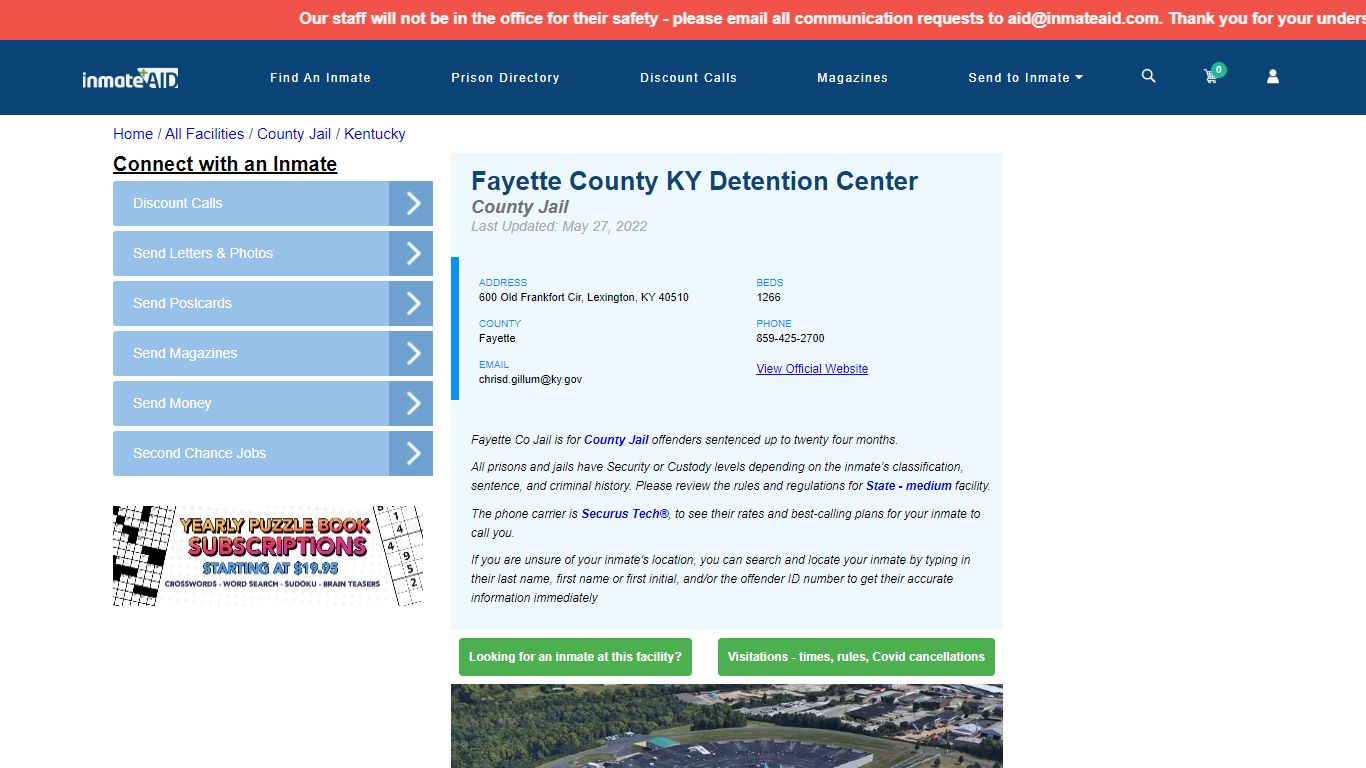 Fayette County KY Detention Center - Inmate Locator ...